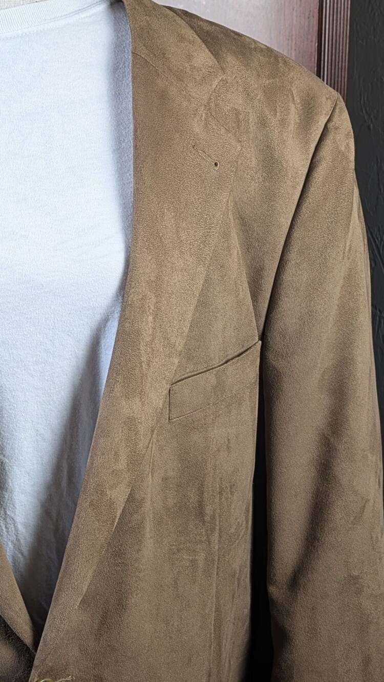 CM Silver Edition Brown Suede Blazer Jacket 52R - Picture 2 of 6